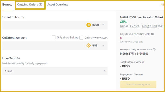 binance ongoing orders