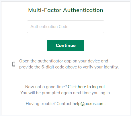 Paxos account authentication