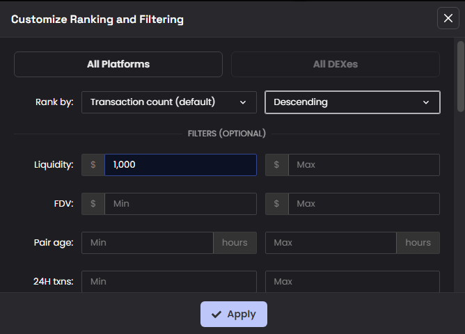 How to use Dex Screener