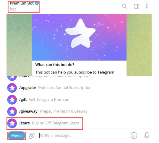 Buy Telegram Stars from PremiumBot